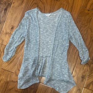 Women's Gray Open-Front Sweater